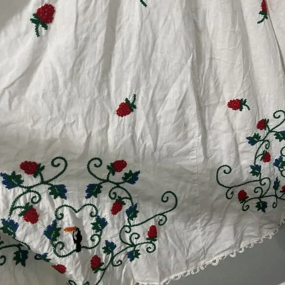 Farm Rio Cross Stitch Toucan Raspberries Fruit Embroidered Dress Size Small - Picture 6 of 6